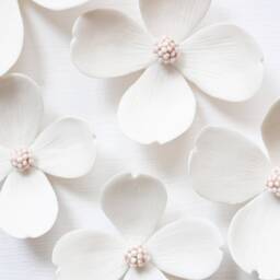 5 White & Pink Dogwood Flowers For Wall Decoration - thumbnail 3