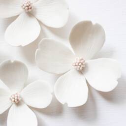 5 White & Pink Dogwood Flowers For Wall Decoration - thumbnail 1