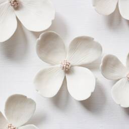 5 White & Pink Dogwood Flowers For Wall Decoration - thumbnail 2