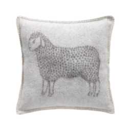 Grey Sheep Cushion Cover - Pure Wool Reversible Pillowcase 45 X 45cm/ 18 18 - thumbnail 2