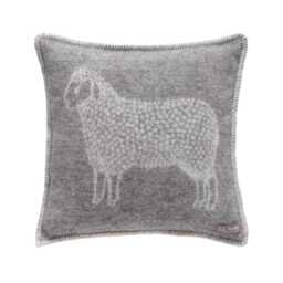 Grey Sheep Cushion Cover - Pure Wool Reversible Pillowcase 45 X 45cm/ 18 18 - thumbnail 1