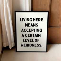 Living Here Means Accepting A Certain Level Of Weirdness - Home Prints Funny Quotes - thumbnail 1