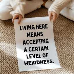Living Here Means Accepting A Certain Level Of Weirdness - Home Prints Funny Quotes - thumbnail 2