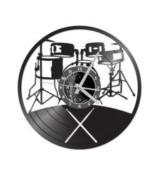 Free Shipping Music/Drum Kit Themed Vinyl Album Record Clock Made in The > Usa - thumbnail 1