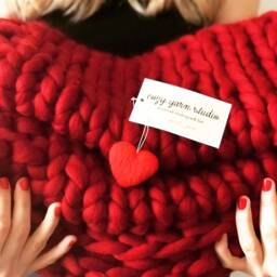Chunky Knit Blanket Throw Merino Wool Baby Super Yarn - thumbnail 3