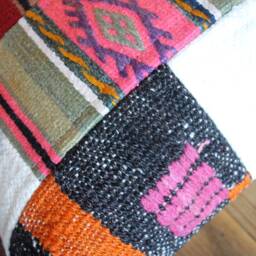 Vintage Kilim Pillow Cover - Patchwork Boho Cushion, 16 Inch - thumbnail 3