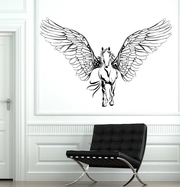 Wall Vinyl Horse Wings Pegasus Mustang Mural Decal Sticker 1779Dz - image 1