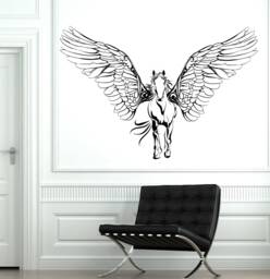 Wall Vinyl Horse Wings Pegasus Mustang Mural Decal Sticker 1779Dz - thumbnail 1