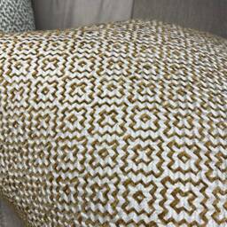 Sanderson Linden Ochre Cushion Cover Geometric Pillow, Double Sided - thumbnail 3