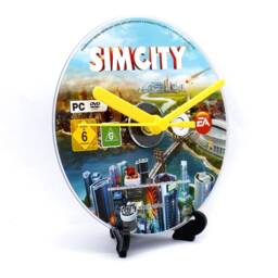 Sim City Cd Disc Clock Upcycled Video Pc Game Gift Idea - thumbnail 2