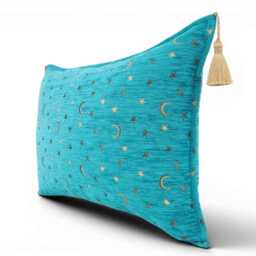 Turkish Fabric Pillow Cover 16x24, Turquoise Blue Boho Lumbar Pillow, Arabian Night Pattern Decorative Sofa Accent Throw Cushion Case - thumbnail 2