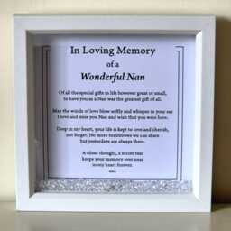 Nan Loving Memory Scatter Crystal Frame, Nan Memorial Gift, Miss You Nan, Funeral Poem, Remembrance Bereavement Sympathy - thumbnail 1