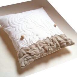 Easter Home Decoration, Bunny Throw Pillow, Rabbit Pillow Cover, 18 Inch/White Beige Machine Quilted - thumbnail 3