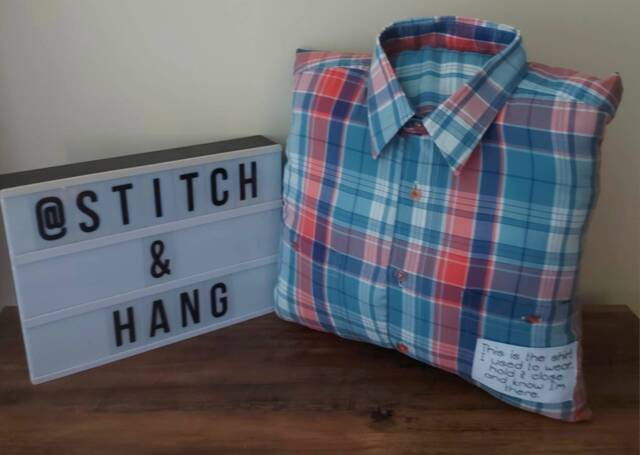 Personalised Shirt Memory Cushion, Pillow Made From Loved Ones Clothing, in Memory, Dad, Grandad, Brother, Uncle, Son, Keepsake - image 1