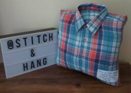 Personalised Shirt Memory Cushion, Pillow Made From Loved Ones Clothing, in Memory, Dad, Grandad, Brother, Uncle, Son, Keepsake - thumbnail 1