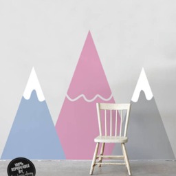 Pastel Mountains Wall Decal, Removable, Self Adhesive Decor For Kids Room, Repositionable, Peel & Stick, Wall Sticker #65 - thumbnail 2