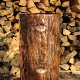 Handcrafted Copper Umbrella Stand - Unique Natural Tree Trunk Design - thumbnail 2