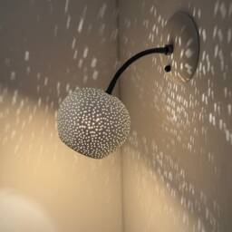 Claylight Sconce With Black Arm - Designer Wall Light Ceramic Lamp Unique Lighting - thumbnail 3