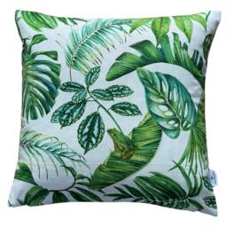 Botanical Cushion Cover/Leaves Plants Ficus Calathea Frogs Dragonflies & Grasshoppers - thumbnail 2