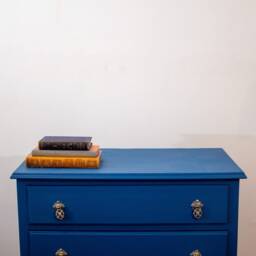 Sold Vintage Chest Of Drawers Painted in Dramatic Blue - thumbnail 2