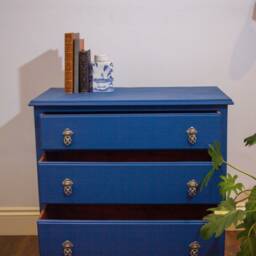 Sold Vintage Chest Of Drawers Painted in Dramatic Blue - thumbnail 4