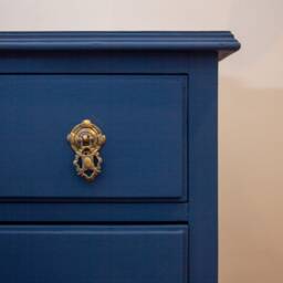 Sold Vintage Chest Of Drawers Painted in Dramatic Blue - thumbnail 3