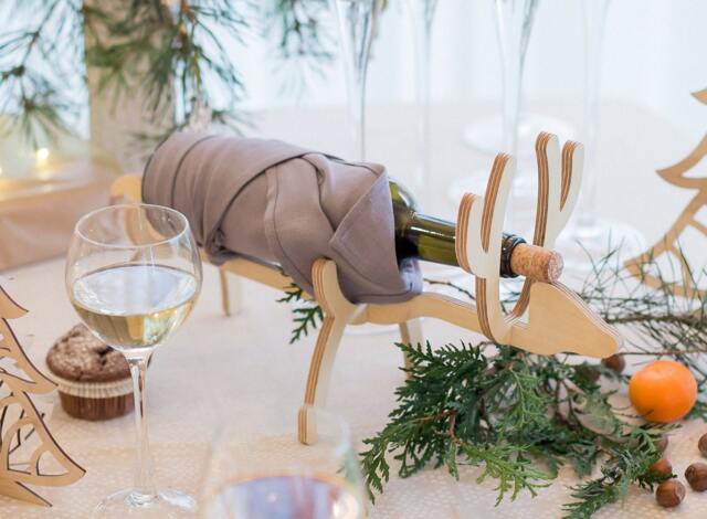 Wine Bottle Holder Rack Christmas Centerpiece Table Gift - image 1