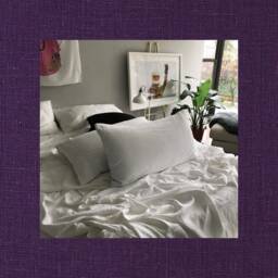 Deep Purple Pair Of Linen Pillowcases - Minimalist Bedding Made To Order in The Usa - thumbnail 1