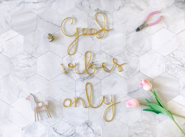 Good Vibes Only Wire Wall Sign - Words Art Home Decor Hanging - image 1