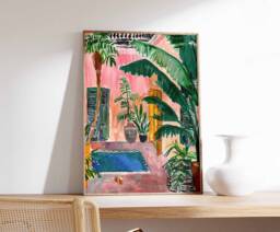 Islamic Poster, Middle Eastern Decor, Botanical Print, Arabic Wall Art, Persian Palestine Mosque Boho Muslim Gift - thumbnail 1