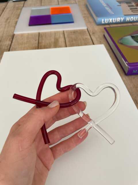 Handcrafted Twin Acrylic Heart Knot Sculpture - Home Decor - image 1