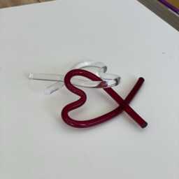 Handcrafted Twin Acrylic Heart Knot Sculpture - Home Decor - thumbnail 3
