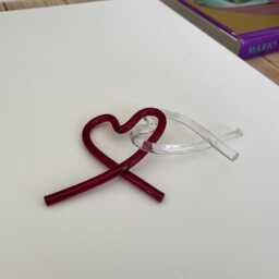 Handcrafted Twin Acrylic Heart Knot Sculpture - Home Decor - thumbnail 4