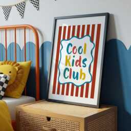 Cool Kids Club, Love You, Set Of 3, Boys Bedroom Prints, To The Moon, Nursery Quote, Colourful Kids, Playroom Decor, Toddler Boy Wall Art - thumbnail 2