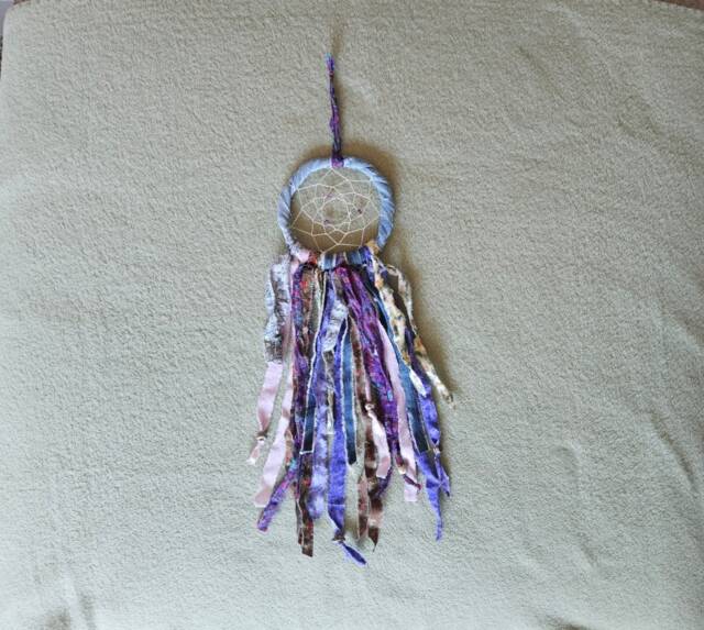 Dream Catcher, Dreamcatcher Denim & Beads, Wall Hanging, Southwestern Art, Tribal Home Decor, Talisman, Spiritual Housewarming 8 - image 1