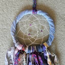 Dream Catcher, Dreamcatcher Denim & Beads, Wall Hanging, Southwestern Art, Tribal Home Decor, Talisman, Spiritual Housewarming 8 - thumbnail 4