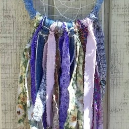 Dream Catcher, Dreamcatcher Denim & Beads, Wall Hanging, Southwestern Art, Tribal Home Decor, Talisman, Spiritual Housewarming 8 - thumbnail 3