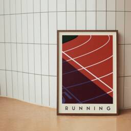 Running Art Print - Minimalist Athletics Poster Bold Track Wall For Home - thumbnail 3