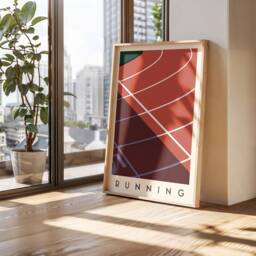 Running Art Print - Minimalist Athletics Poster Bold Track Wall For Home - thumbnail 2