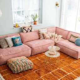 Orange Abstract Shag Moroccan Rug, Large Area Berber Carpet, Boho Living Room Decor, Custom Wool Hand Tufted - thumbnail 3