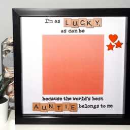 Lucky As Can Be Auntie Scrabble Art Frame Photo Handcrafted Birthday Christmas Everday Gift Loved Auntie Present - thumbnail 3
