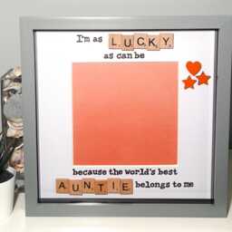 Lucky As Can Be Auntie Scrabble Art Frame Photo Handcrafted Birthday Christmas Everday Gift Loved Auntie Present - thumbnail 2