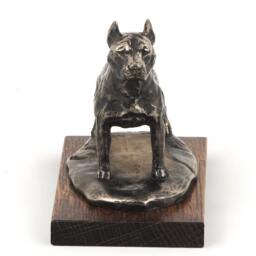 American Staffordshire Terrier - Cropped, Dog Wooden Base Statue, Limited Edition, Artdog - thumbnail 3