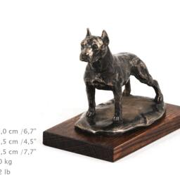 American Staffordshire Terrier - Cropped, Dog Wooden Base Statue, Limited Edition, Artdog - thumbnail 4