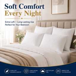 Quilted Pillows Pack Of 2 Bounce Back Hollowfibre Filled Anti Allergenic Washable Ultra Soft & Fluffy - thumbnail 4