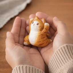 Handcrafted Wooden Yoga Cat Figurine - Decor Whimsical Ornament Desk Shelf Gift For Lovers - thumbnail 3