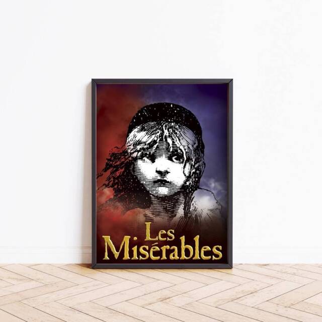 Les Miserables Musical Print, Theatre Poster, Broadway Theater London West End Show Wall Art Christmas Gift For Fans