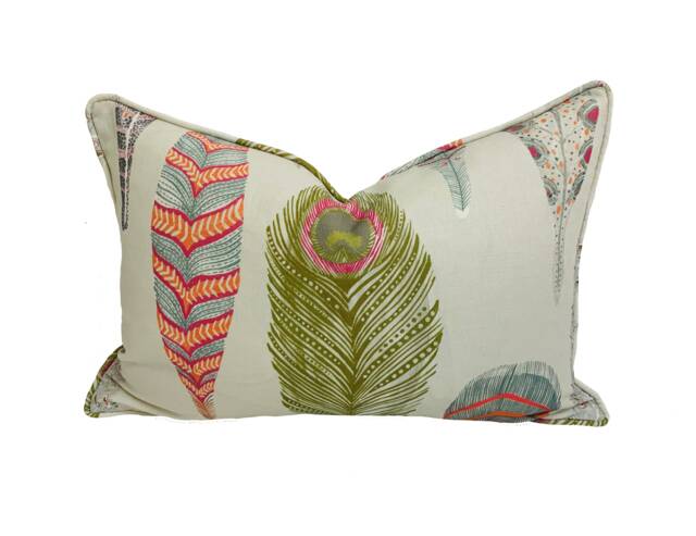 Voyage Decoration - Samui Print Carnival Quirky Illustrative Feather Cushion Cover Handmade Throw Pillow Designer Home Decor - image 1