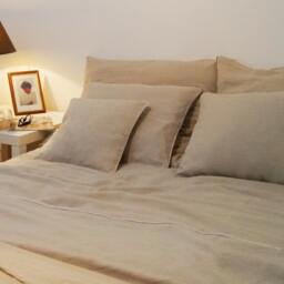 Linen Bedding Set - Queen Size Duvet Cover & 4 Pillow Cases , Natural, Washed Linen - thumbnail 3