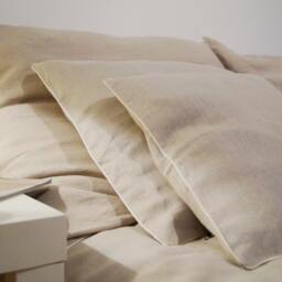 Linen Bedding Set - Queen Size Duvet Cover & 4 Pillow Cases , Natural, Washed Linen - thumbnail 2
